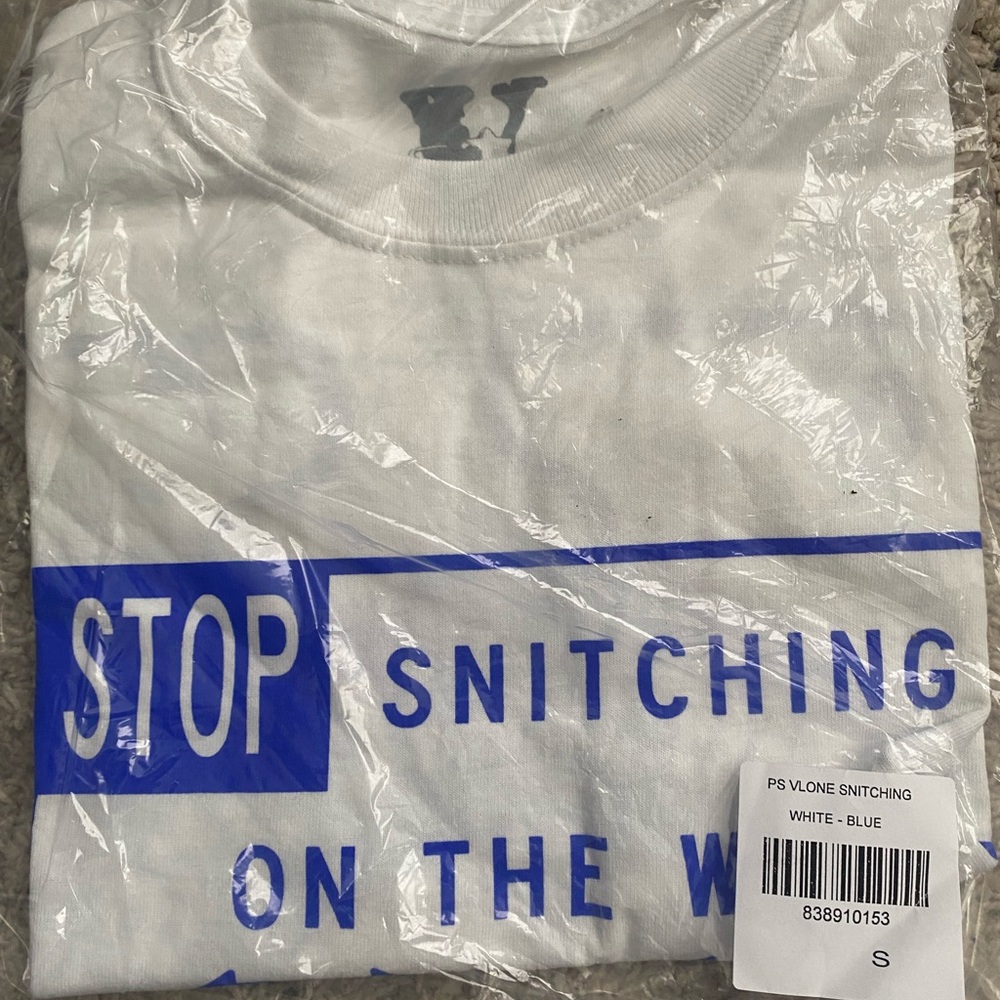 Pop Smoke Stop Snitching Vlone 100% Authentic New never worn in bag.